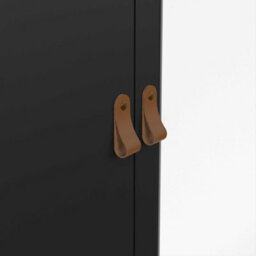 Wyld Haus Wildberry Matt Black 3-Door Wardrobe With Mirror And 2 Drawers, Metal Handles - thumbnail 7