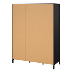 Wyld Haus Wildberry Matt Black 3-Door Wardrobe With Mirror And 2 Drawers, Metal Handles - thumbnail 5
