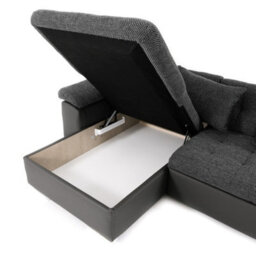 Niko Bis Fold Out U Shape Corner Sofa Chipboard Frame With Storage Bed 350X205X76 Cm Red And Black Left - thumbnail 5