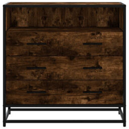 Vidaxl Drawer Cabinet Smoked Oak 70X41X70 Cm Engineered Wood - thumbnail 4