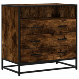 Vidaxl Drawer Cabinet Smoked Oak 70X41X70 Cm Engineered Wood - thumbnail 2