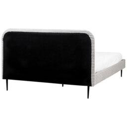 Beliani Bed Corduroy Flayat 160 X 200 Cm (Eu King Size) Light Grey - thumbnail 7