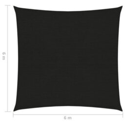 Berkfield Sunshade Sail 160 G/m2 Black 6X6 M Hdpe - thumbnail 6