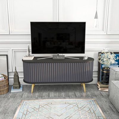 Decorotika Stor Tv Stand Tv Unit For Tvs Up To 60 Inch Black And Anthracite - image 1