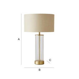 Valuelights Balan Gold & Clear Tube Table Lamp With Cream Cylinder Shade - thumbnail 9