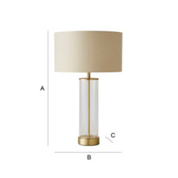 Valuelights Balan Gold & Clear Tube Table Lamp With Cream Cylinder Shade - thumbnail 7