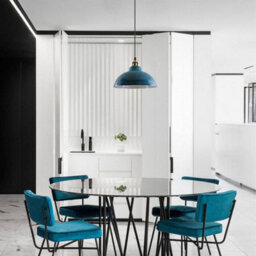 Ledsone Vintage Industrial Pendant Light Shades Pack Of 2 In Cyan Blue, Retro Style For T Lights - thumbnail 2