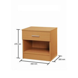 Timber Art Design Rio Costa Bedside Cabinet Bedroom Furniture Nightstand Table 1 Drawer Beech Oak - thumbnail 4
