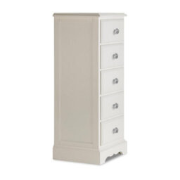 Statement Furniture Romance Antique White 5 Drawer Tallboy With Crystal Handles - thumbnail 6