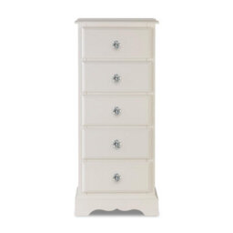 Statement Furniture Romance Antique White 5 Drawer Tallboy With Crystal Handles - thumbnail 5