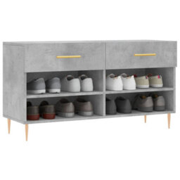 Berkfield Industrial Shoe Bench Concrete Grey 102X35X55 Cm Engineered Wood - thumbnail 3