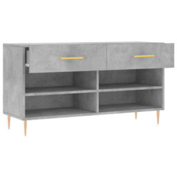 Berkfield Industrial Shoe Bench Concrete Grey 102X35X55 Cm Engineered Wood - thumbnail 5
