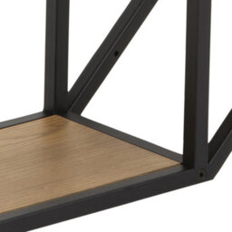 Furniture To Go Seaford Octagonal Metal Wall Shelf In Black & Oak - thumbnail 6