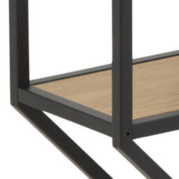 Furniture To Go Seaford Octagonal Metal Wall Shelf In Black & Oak - thumbnail 5