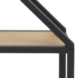 Furniture To Go Seaford Octagonal Metal Wall Shelf In Black & Oak - thumbnail 7