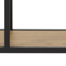 Furniture To Go Seaford Octagonal Metal Wall Shelf In Black & Oak - thumbnail 8