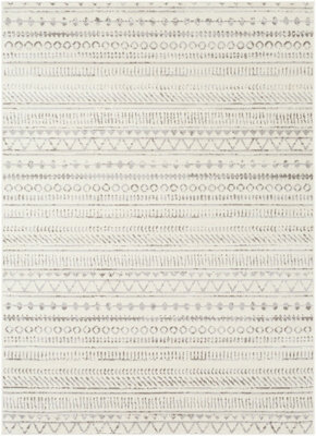 Livabliss Pisa-Geometric Grey Charcoal Off-White Living Dining Bedroom Rug 150 X 213 Cm Easy Care, Non Shedding - image 1