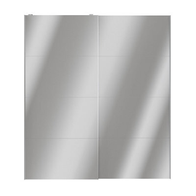 GoodHome Atomia Contemporary Mirrored Gloss 2 Door Sliding Wardrobe Door Kit (H)2250mm (W)2000mm - image 1