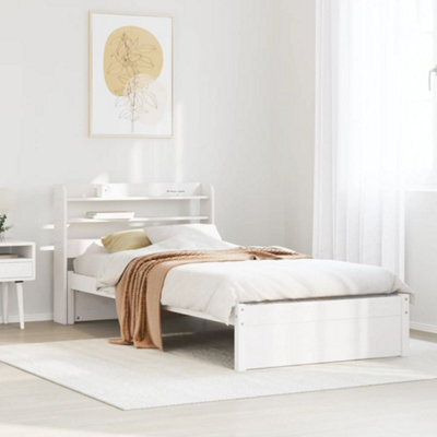 Walplus Bed Frame With Headboard Without Mattress White 75X190 Cm Small Single - image 1
