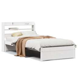 Walplus Bed Frame With Headboard Without Mattress White 75X190 Cm Small Single - thumbnail 2