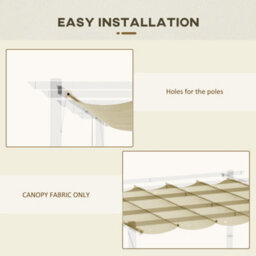 Matteo Ret Retractable Beige Pergola Shade Cover - Replacement Canopy Fabric For 3X3M Gazebos - thumbnail 6