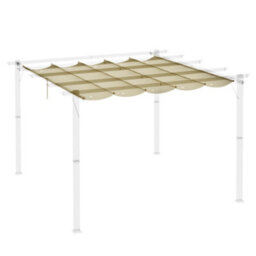 Matteo Ret Retractable Beige Pergola Shade Cover - Replacement Canopy Fabric For 3X3M Gazebos - thumbnail 7