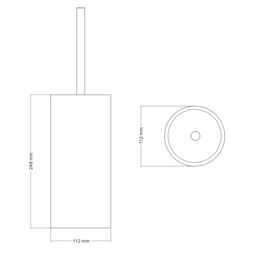 GoodHome Lassane Matt Orange Ceramic Toilet Brush & Holder - thumbnail 4