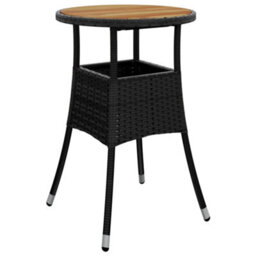 Walplus 5 Piece Garden Bistro Set With Cushions Black Poly Rattan - thumbnail 6