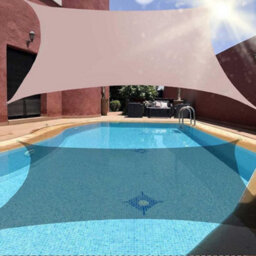 Beige 200X200Cm Rectangular Polyester Shade Sail 95% Uv Protection Waterproof - thumbnail 6