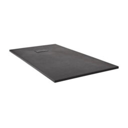 Homestylestore Black Grid Floating Glass Wet Room Walk In Shower Enclosure With Graphite Slate Effect Tray 1400 X 800mm - thumbnail 3