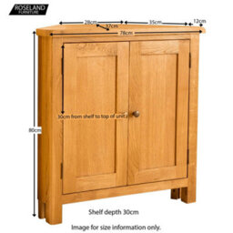 Lanner Oak Small 2 Door Corner Cabinet - Fully Assembled By Roseland Furniture - thumbnail 9