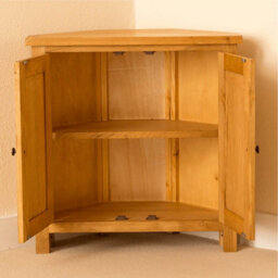 Lanner Oak Small 2 Door Corner Cabinet - Fully Assembled By Roseland Furniture - thumbnail 5