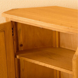 Lanner Oak Small 2 Door Corner Cabinet - Fully Assembled By Roseland Furniture - thumbnail 6