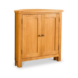 Lanner Oak Small 2 Door Corner Cabinet - Fully Assembled By Roseland Furniture