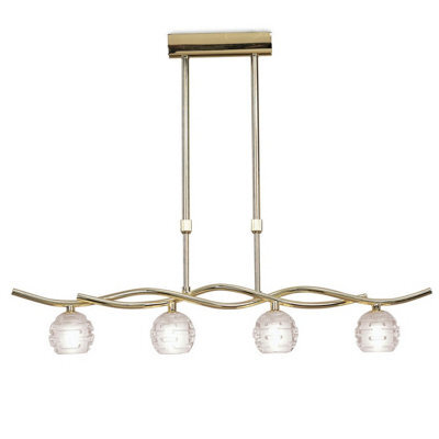 Luminosa Lighting Luminosa Dali Telescopic Linear Pendant Line 4 Light G9, Polished Brass - image 1