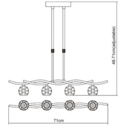 Luminosa Lighting Luminosa Dali Telescopic Linear Pendant Line 4 Light G9, Polished Brass - thumbnail 7