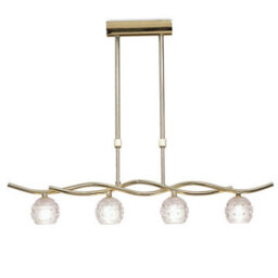 Luminosa Lighting Luminosa Dali Telescopic Linear Pendant Line 4 Light G9, Polished Brass - thumbnail 1