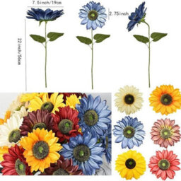 6 Pack Large Artificial Sunflower Flowers With Long Stems, Fake Silk Sunflowers, Bulk Decoration For Home, Wedding, Outdoor - thumbnail 6