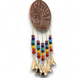 Indian Chimes Medium Tree Of Life Chakra Beads 5 Bells Gold - thumbnail 5
