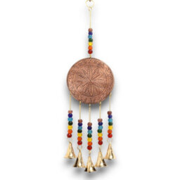 Indian Chimes Medium Tree Of Life Chakra Beads 5 Bells Gold - thumbnail 2