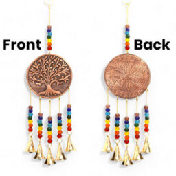 Indian Chimes Medium Tree Of Life Chakra Beads 5 Bells Gold - thumbnail 3