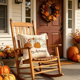Amorly 45X45Cm Hey Autumn Embroidered Pumpkin Pillow Cover With Tassels,farmhouse Fall Cushion Case,no Pillow Insert,for Sofa Living Room - thumbnail 4