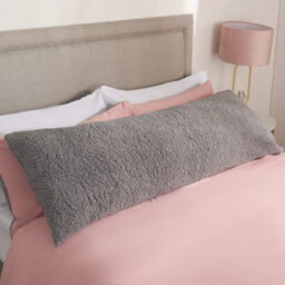OHS Long Bolster Pillow Teddy Fleece Body Neck Pregnancy Support Cushion - thumbnail 4