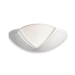 Luminosa Lighting Luminosa Ceramic 1 Light Indoor Wall Uplighter - 100W Unglazed, Acid White Glass, E27