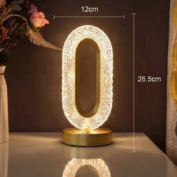 2 Pack Usb Led Crystal Table Lamps Touch Dimmable Bedside Night Lights - thumbnail 2