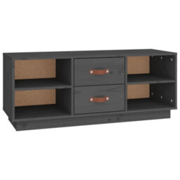 Berkfield Stylish Tv Cabinet Grey 100X34X40 Cm Solid Wood Pine
