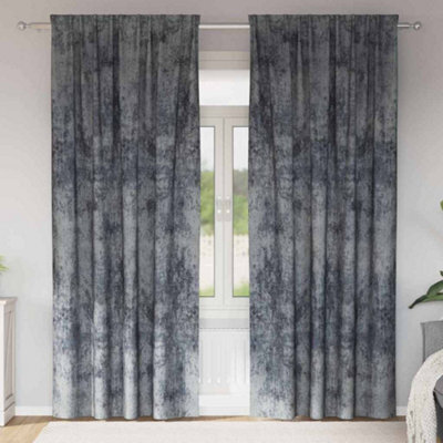 Berkfield Curtain With Curtains 2 Pcs Silver Grey 245 X 140 Cm Velvet - image 1