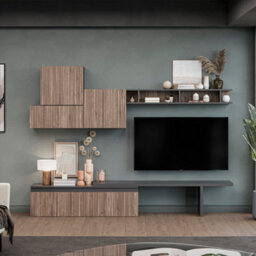Decorotika Estoril Moduler Modern Tv Unit Wall Mount Floating Media Console Black Alina
