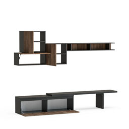 Decorotika Estoril Moduler Modern Tv Unit Wall Mount Floating Media Console Black Alina - thumbnail 5