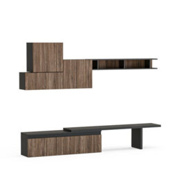 Decorotika Estoril Moduler Modern Tv Unit Wall Mount Floating Media Console Black Alina - thumbnail 4